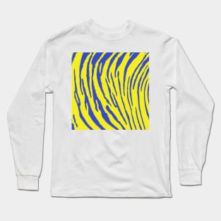 Tiger Stripes Yellow Blue Long Sleeve T-Shirt